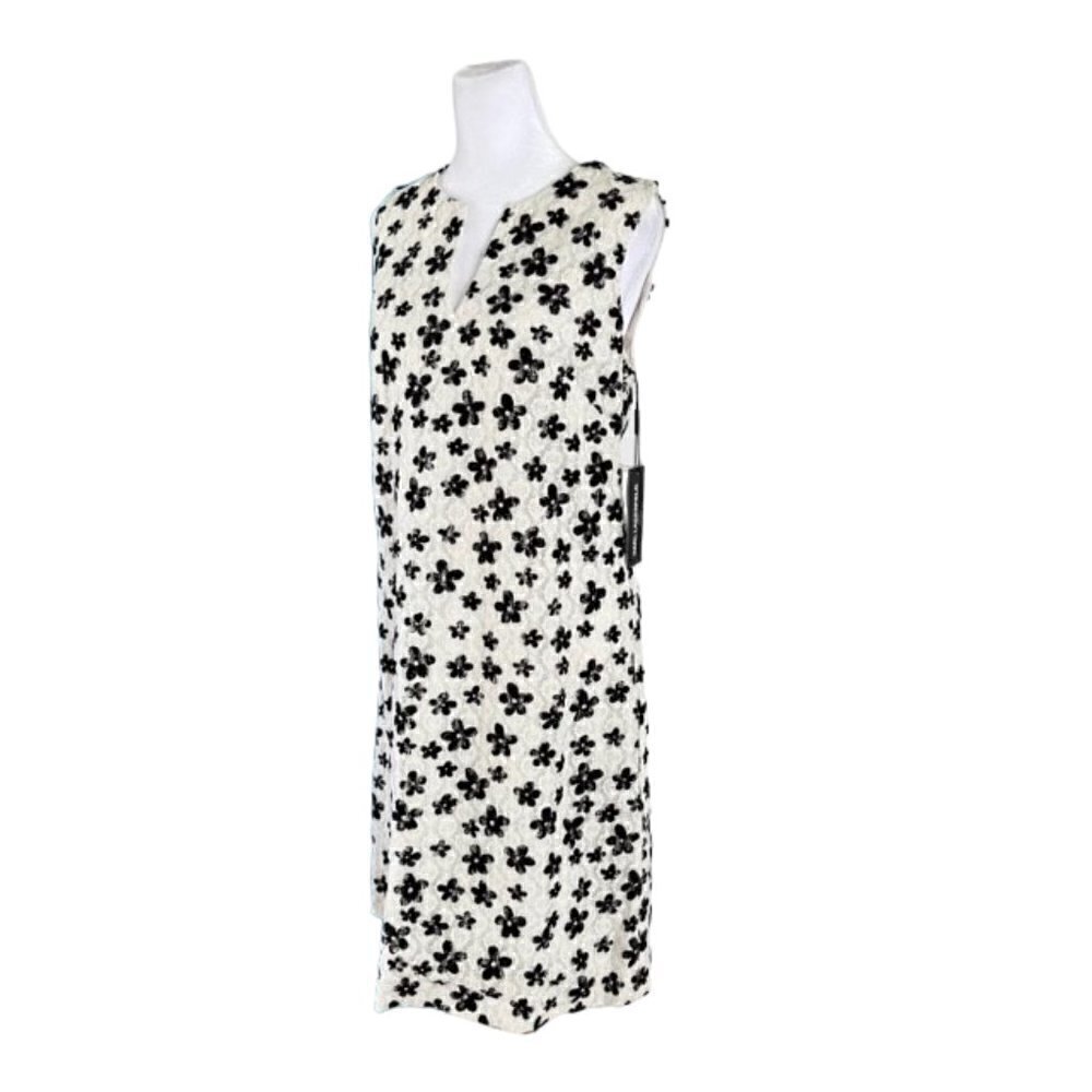 Karl Lagerfeld Black White Floral Shift Dress NWT Size 6 - Picture 2 of 9